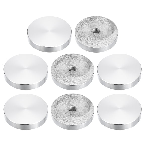 M8 Thread 40mm Diameter Round Shape Aluminum Disc Hardware 8pack Aluminum Circle Disc Glass Top Adapter for Glass Table