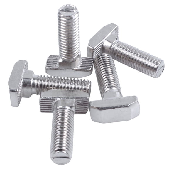 M8 Thread T-Slot Drop-In Stud Sliding Screw Bolt Silver Tone 5pcs,5 x T Slot Bolt,Silver
