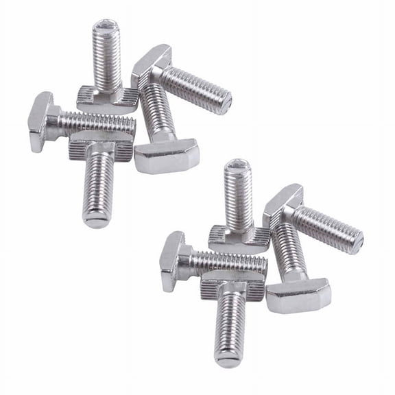 M8 Thread T-Slot Drop-in Stud Sliding Screw Bolt Silver Tone 10Pcs,10 x T Slot Bolt,Silver