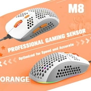 M8 Ultralight Wired Gaming Mouse, Lightweight Honeycomb Shell, 6 RGB Breathing Backlit Mice, 6 Adjustable DPI 6400, USB Optical Model Aerox Mice for Win10/XP/Xbox/PS4/PS5/Mac/HP/Acer
