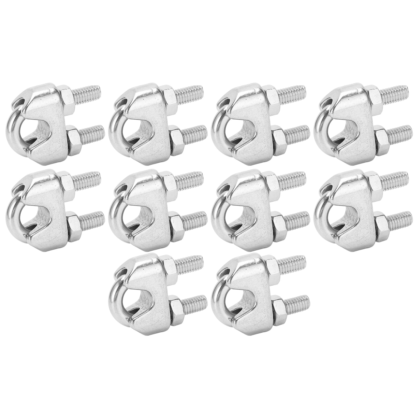 20pcs New Upgrade Steel Wire Rope Cable Clamp/double Hole Stainless - View #11