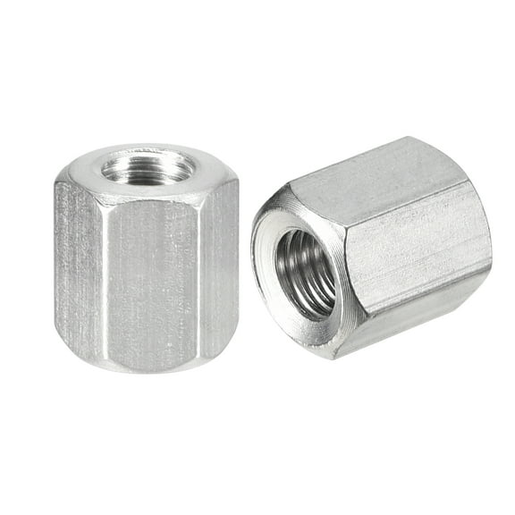 M8 x 1.25-Pitch 15mm Length Coupling Nuts, 10pcs 304 Stainless Steel Nuts