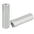 thumbnail image 1 of M8 x 1.25-Pitch 50mm Length Coupling Nuts, 4pcs 304 Stainless Steel Nuts, 1 of 5