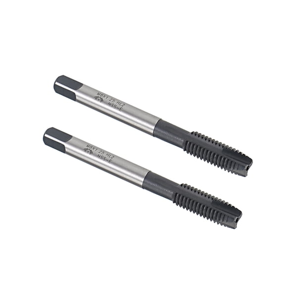 M8 x 1.25 Spiral Point Threading Tap H2 Tolerance High Speed Steel TICN Coated Round Shank with Square End, 2pcs