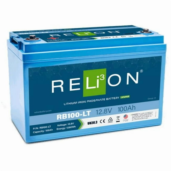 M8 x 1.25 in. Terminal 12.8V 100AH Lithium Deep Cycle Battery