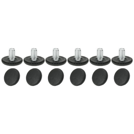 M8 x 10 x 25mm Feet Adjustable Floor Protector for Furniture Table Leg 12pcs
