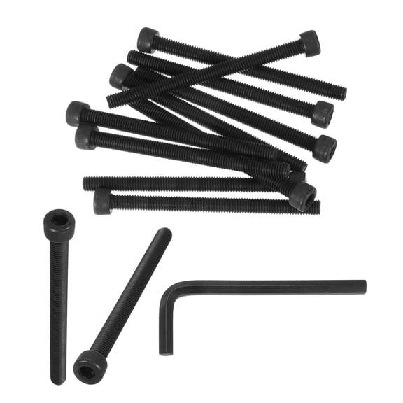 M8 x 100mm Hex Socket Head Screws Cap Bolt, 10 Pack 12.9 Grade Carbon Steel Hexagon Socket Screw with Hex Wrenches