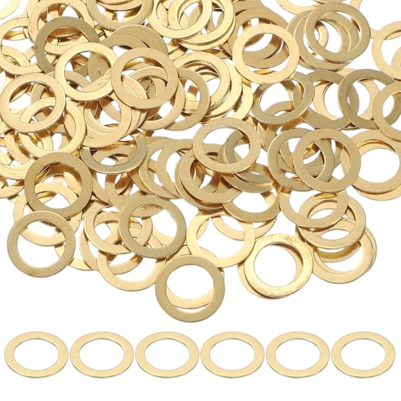 M8 x 12mm Brass Screw Washers Set, 150Pcs Bronze Flat Washers for Screws Bolts Factories Home Outdoor Projects (0.5mm Thick)