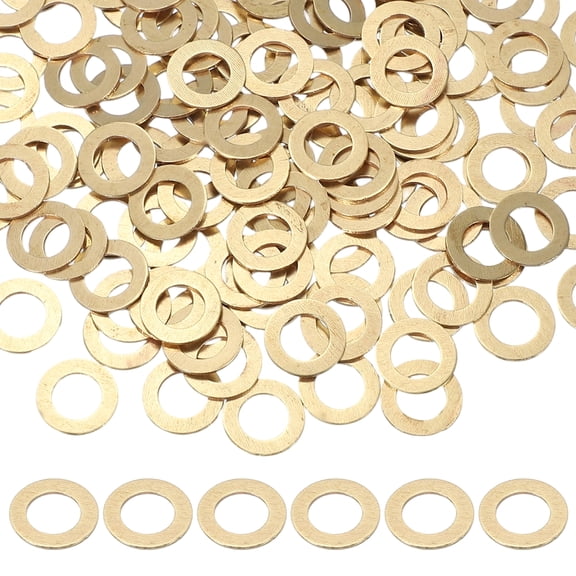 M8 x 14mm Brass Screw Washers Set, 150Pcs Bronze Flat Washers for Screws Bolts Factories Home Outdoor Projects (0.8mm Thick)