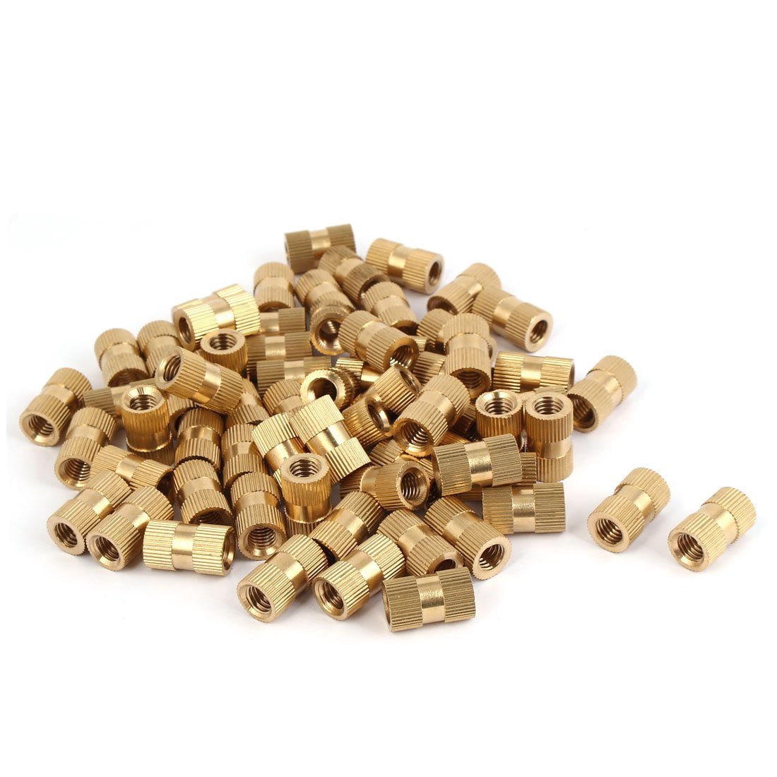 M8 x 20mm Brass Knurled Threaded Insert Nuts 100PCS for Embedding