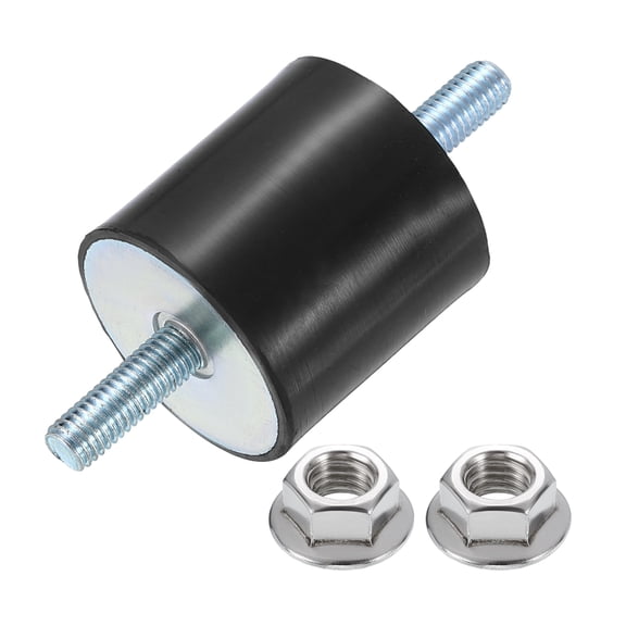 M8 x 23mm Rubber Mounts, 40 x 40mm Rubber Vibration Isolator with Nuts