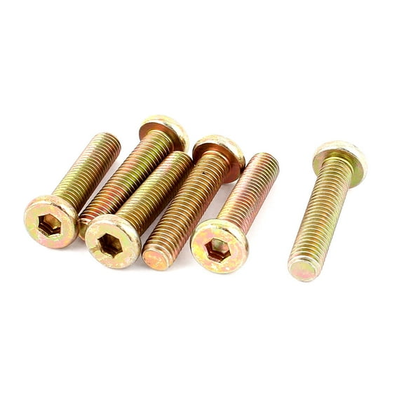 M8 x 35mm Threaded 1.25mm Pitch Hex Socket Head Cap Screws Bolts 6 Pcs