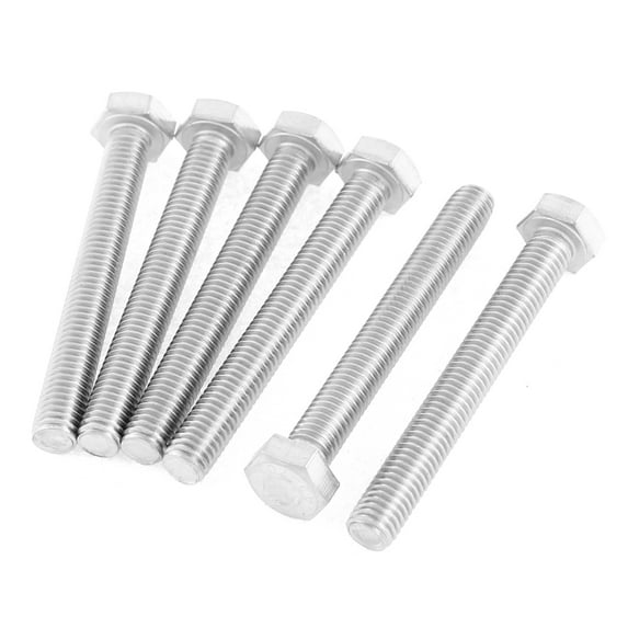 M8 x 65mm Metric 304 Stainless Steel Fully Threaded Hex Head Screw Bolt 6 Pcs