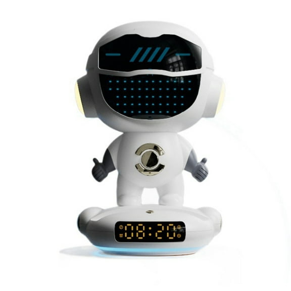 M80 AI Robot Smart AI Speaker Alarm Clock FM Radio Wireless Bluetooth Speaker RGB Light for Boy Girl Student Gift