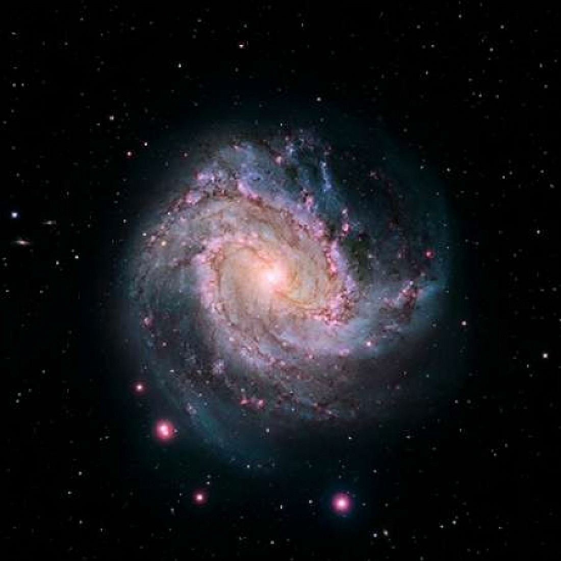 M83 - Spiral Galaxy - Hubble-Magellan Composite Canvas Art - NASA (24 x 24)