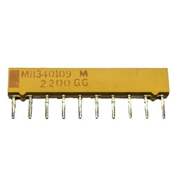 M8340109M2200GG Resistor Network,Thick Film,220Ohms,50WV,2+/-% Tol,-300,300ppm-TC,9810-Case
