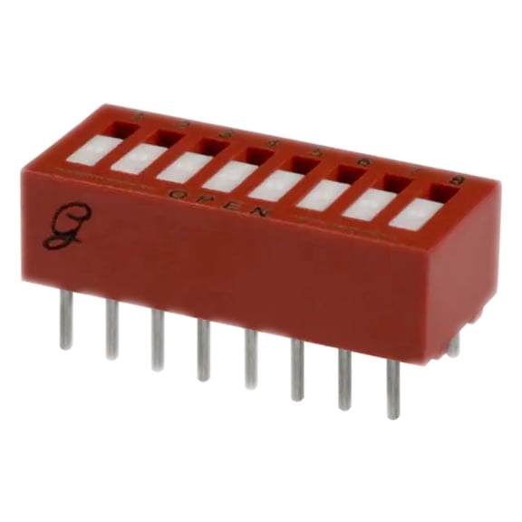 M83504/02-028 Switch Rocker Dip SPST 150MA 30V 8 Position Through Hole 76MRSB08S