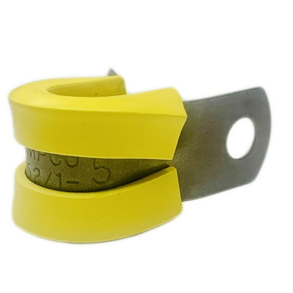 M85052/1-5 Yellow Crescent Steel Nitrile Rubber Clamp, Loop, Military Specification