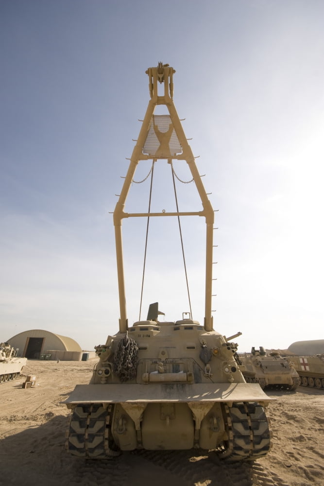 M88 recovery vehicle at Camp Warhorse Canvas Art - Terry MooreStocktrek Images (12 x 18)