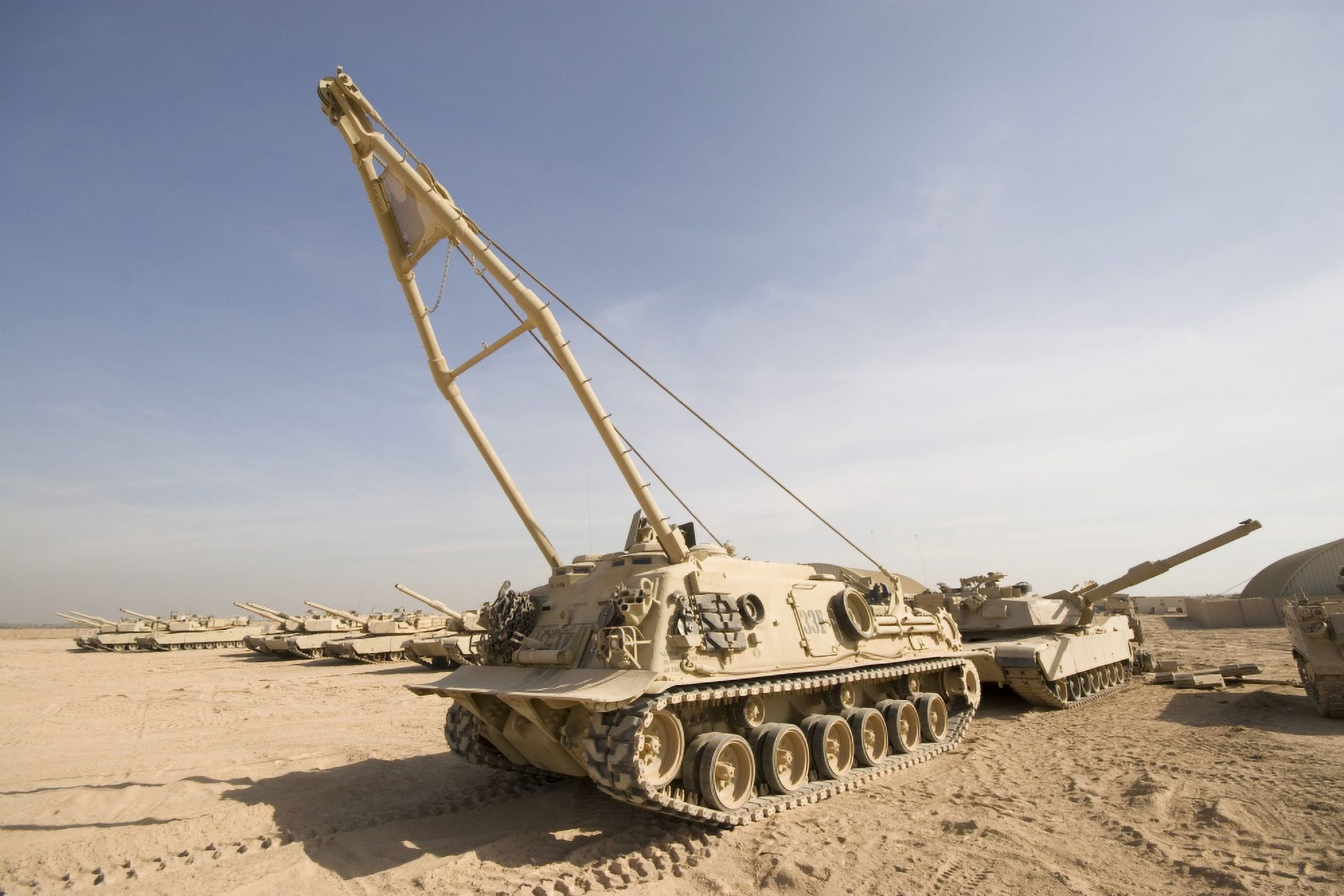 M88 recovery vehicle at Camp Warhorse Canvas Art - Terry MooreStocktrek Images (35 x 23)