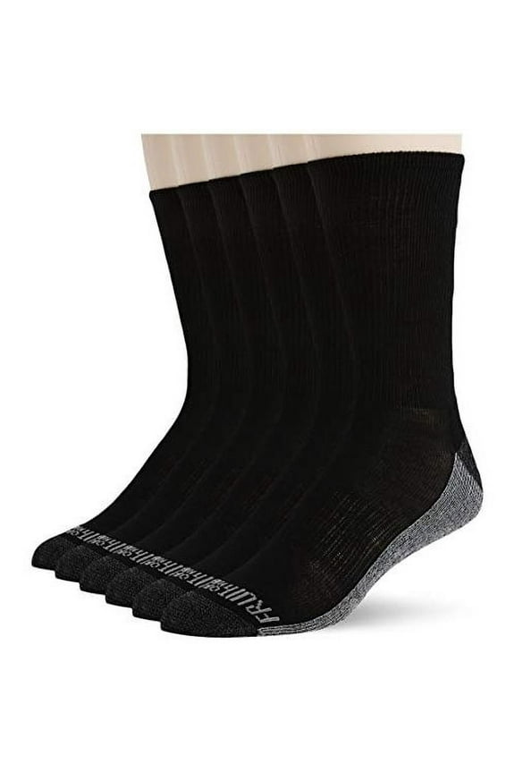 M8921B6-12-SP Socks,Mens,10-13,Black,PK6 G9057081