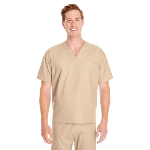 M897 Harriton Adult Restore 4.9 oz. Scrub Top - Khaki - 2XL