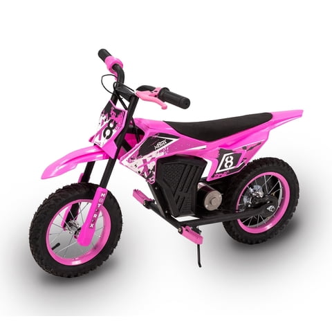 M8TRX SPORTS Pink 12V Mini Electric Child Dirt Bike, Battery Powered Toy Motorcycle, Kids Ride on, Ages 5 Years and up