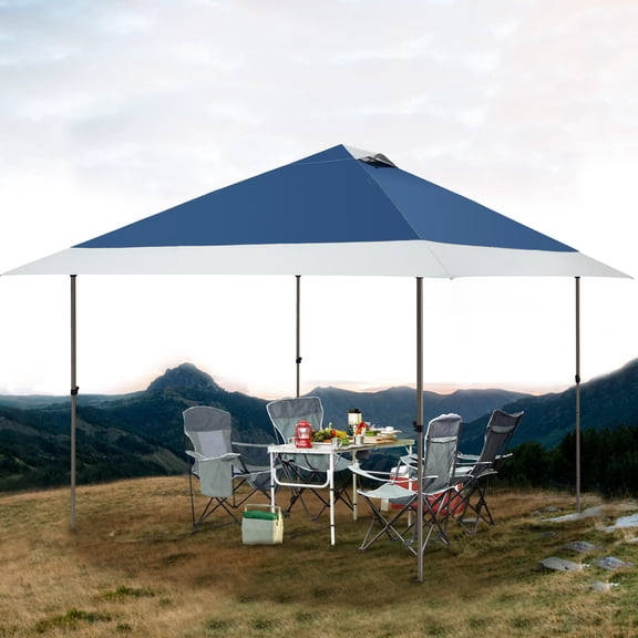 M8TRX 13'x13' Easy Lift Instant Outdoor Pop-up Canopy with Auto Extending Eaves, Navy