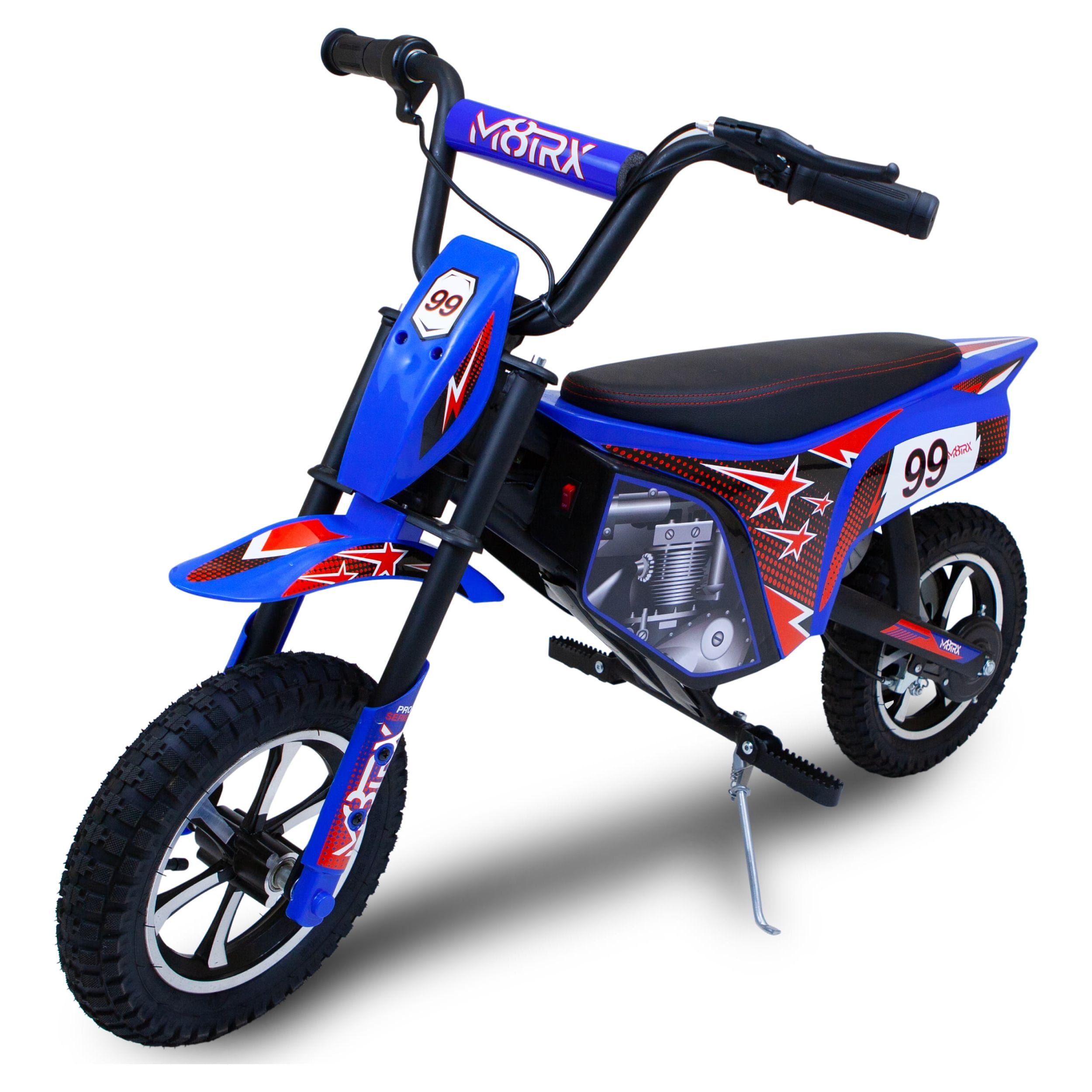 M8TRX Teenager's Fast 24V Blue Electric Dirt Bike, Ride-On Toy Motorcycle
