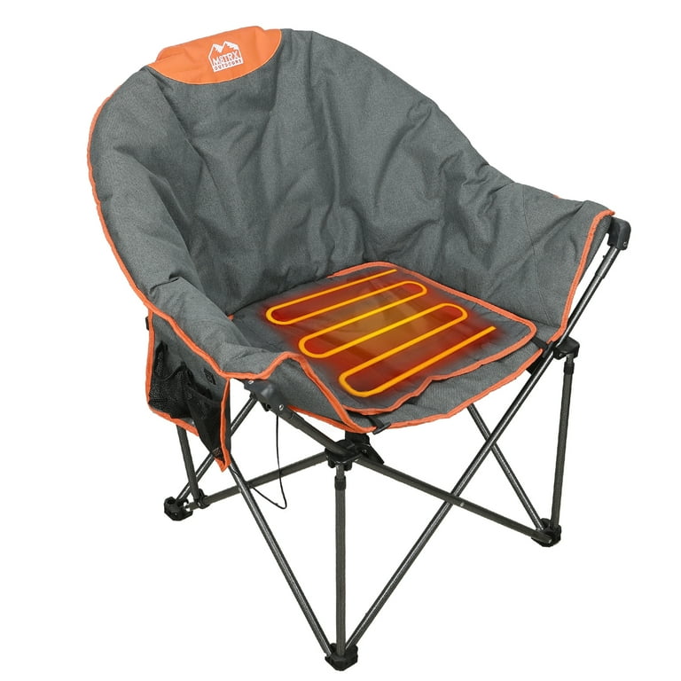 M8TRX Heated Camping Chair Extra Wide Outdoor Folding Chair Supports 350 lbs. USB Charging Port Heated Walmart