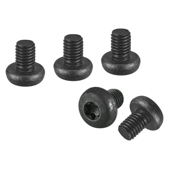 M8x12mm Pan Head Torx Security Screw - 12Pack - Good for Machinery - Carbon Steel Button Head Torx Bolt Star Drive Security Fasteners - Black