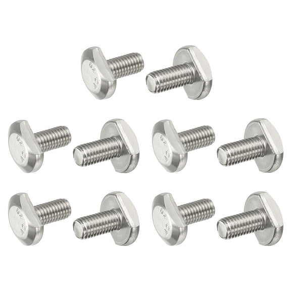 M8x16mm T Slot Bolts 304 Stainless Steel Drop-in Bolt T Shape Stud Sliding Screw, Silver 10 Pcs