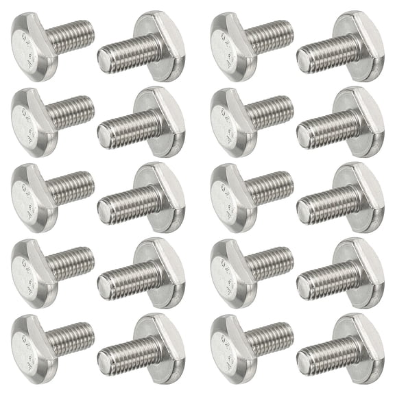 M8x16mm T Slot Bolts 304 Stainless Steel Drop-in Bolt T Shape Stud Sliding Screw, Silver 20 Pcs