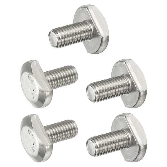 M8x16mm T Slot Bolts 304 Stainless Steel Drop-in Bolt T Shape Stud Sliding Screw, Silver 5 Pcs
