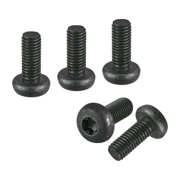 M8x20mm Pan Head Torx Security Screw - 10Pack - Good for Machinery - Carbon Steel Button Head Torx Bolt Star Drive Security Fasteners - Black