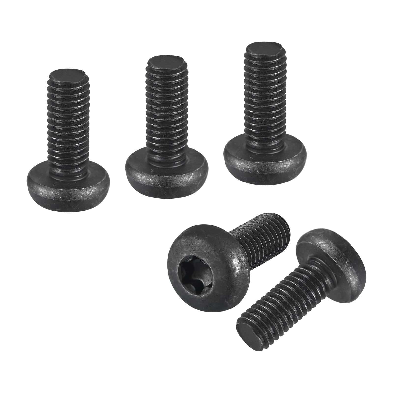 M8x20mm Pan Head Torx Security Screw - 16Pack - Good for Machinery - Carbon Steel Button Head Torx Bolt Star Drive Security Fasteners - Black