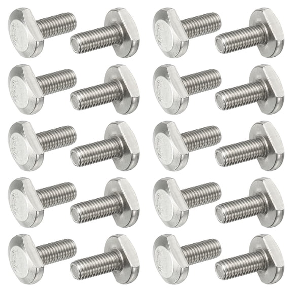 M8x20mm T Slot Bolts 304 Stainless Steel Drop-in Bolt T Shape Stud Sliding Screw, Silver 20 Pcs