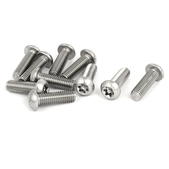 M8x25mm 304 Stainless Steel Button Head Torx Security Machine Screws 10pcs