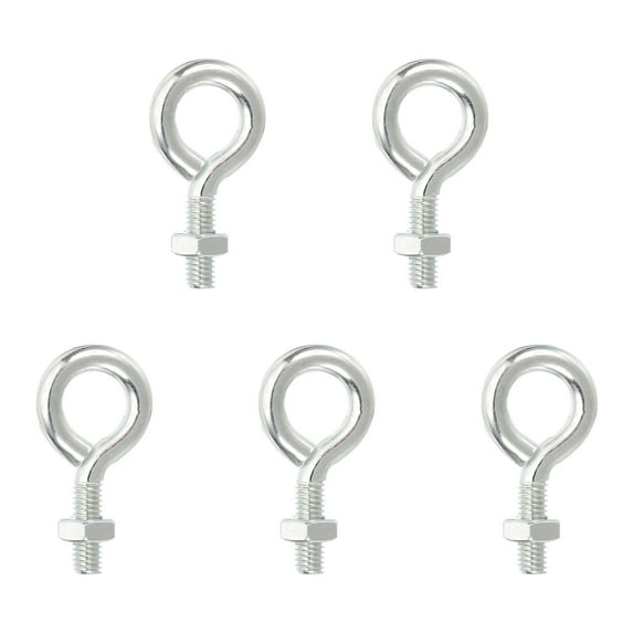 Uxcell Eye Bolts with Nuts, Shoulder Swing Lifting Eye Bolt Carbon Steel Threaded Screw Eyebolt for Cables Wires Hanging Light M8x25mm 5