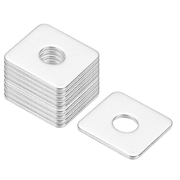 M8x25x2mm Square Washers, 24pcs Square Plate Washers Square Strut Washer Bearing Plate 304 Stainless Steel Flat Pad Spacer Hardware Fastener Nut Bolt Gasket