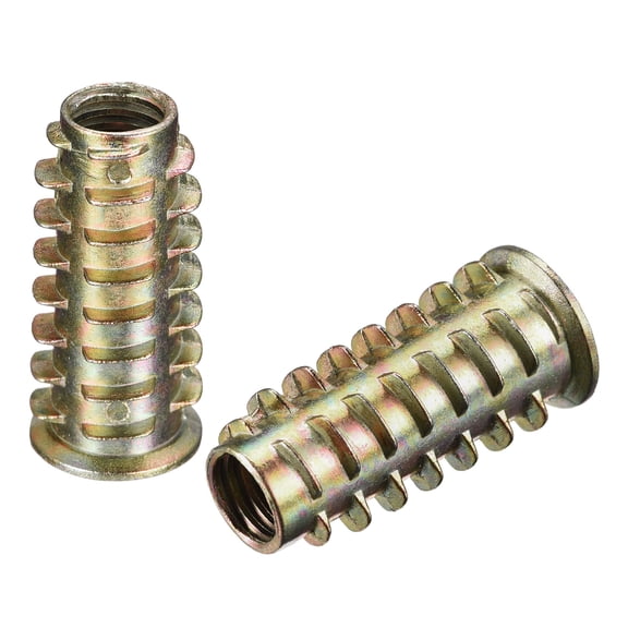 M8x30mm Furniture Screw-in Nut Zinc Alloy Color Zinc 40 Pack