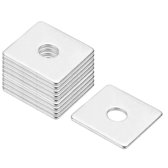 M8x30x2mm Square Washers, 24pcs Square Plate Washers Square Strut Washer Bearing Plate 304 Stainless Steel Flat Pad Spacer Hardware Fastener Nut Bolt Gasket