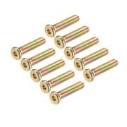 M8x35mm Furniture Screw Hex Socket Machine Screws Zinc Plated Fasteners Bolts Full Thread Carbon Steel 20 Pcs