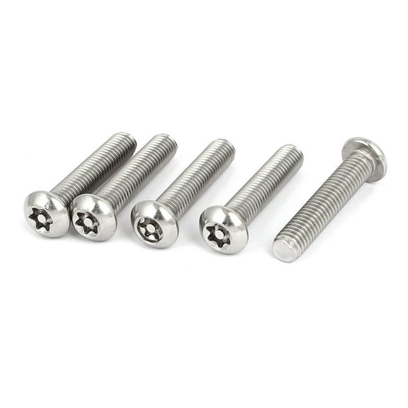 M8x40mm 304 Stainless Steel Button Head Torx Security Machine Screws 5pcs