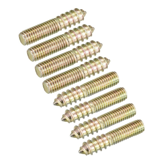 M8x40mm Hanger Bolts, 8 Pack Double Ended Thread Dowel Screws for Wood Furniture