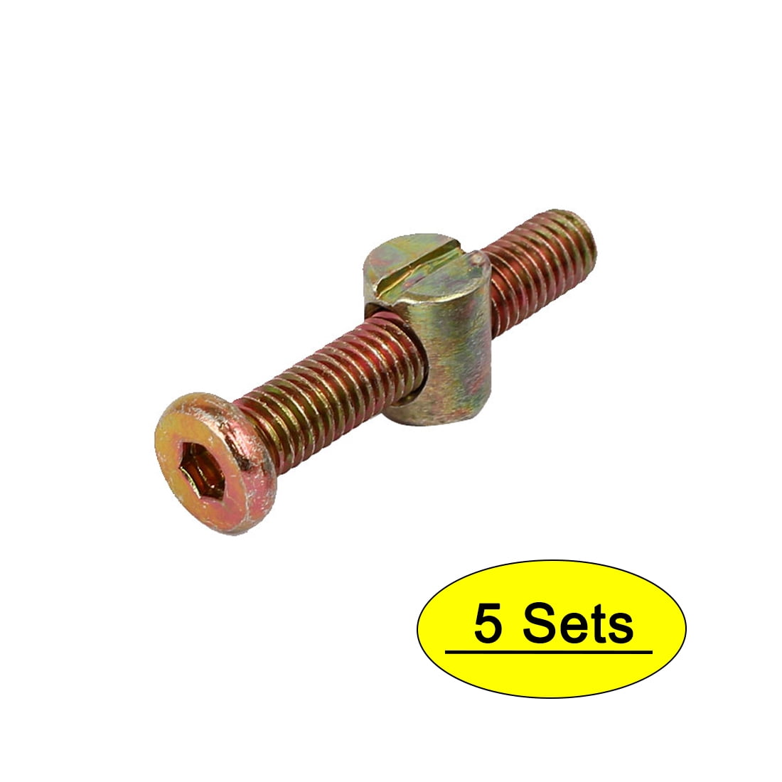 M8x40mm Hex Key Drive Socket Cap Furniture Bolt w M8x15mm Nut 5 Set