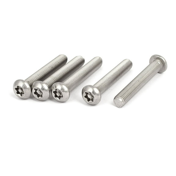 M8x50mm 304 Stainless Steel Button Head Torx Security Machine Screws 5pcs