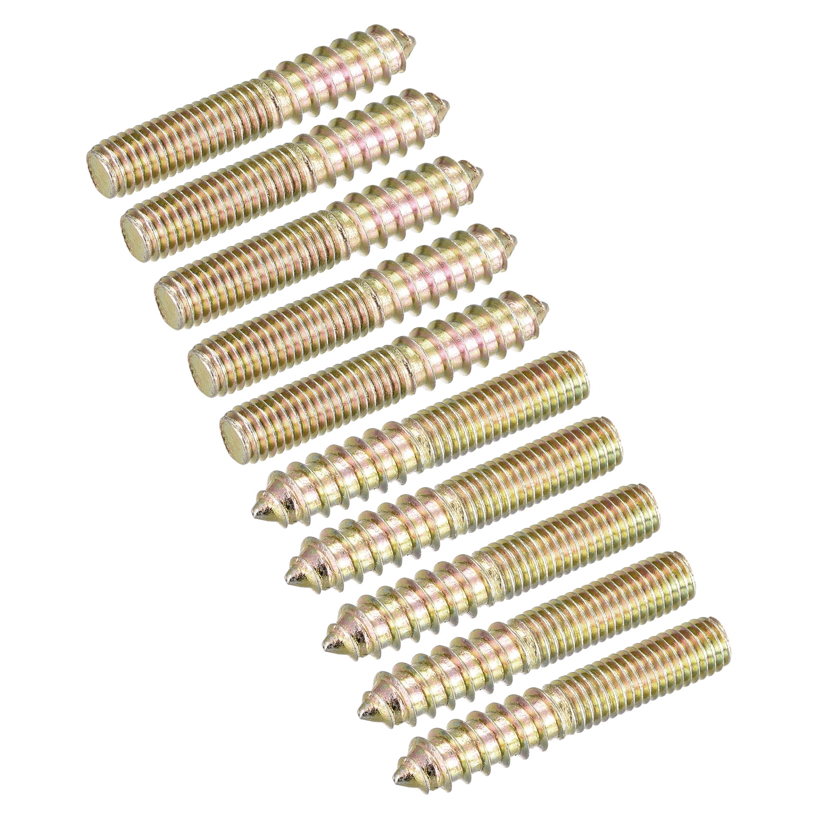 M8x50mm Hanger Bolts, 12 Pack Double Ended Thread Dowel Screws for Wood ...