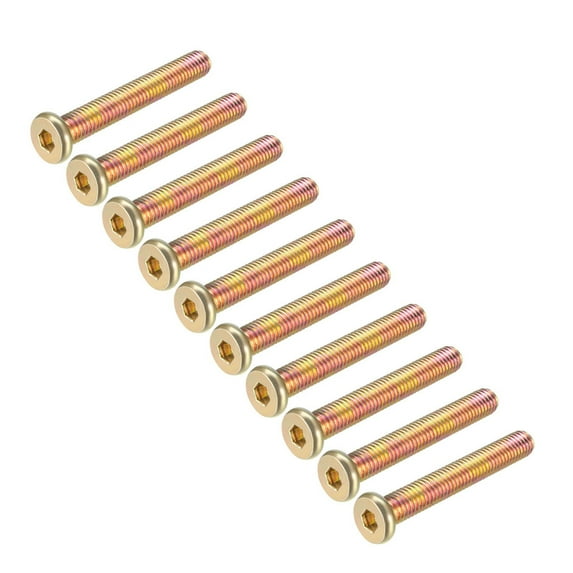 M8x55mm Furniture Screw Hex Socket Machine Screws Zinc Plated Fasteners Bolts Full Thread Carbon Steel 15 Pcs