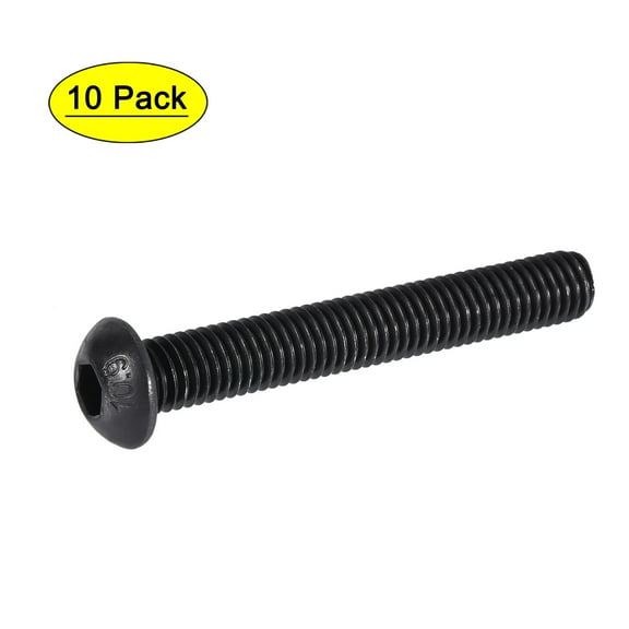 M8x55mm Hex Socket Bolts Carbon Steel Blackening 10 Pack